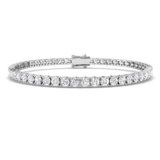 6.99ct VS/F Round cut Lab Grown Diamond Tennis Bracelet in 9k White Gold