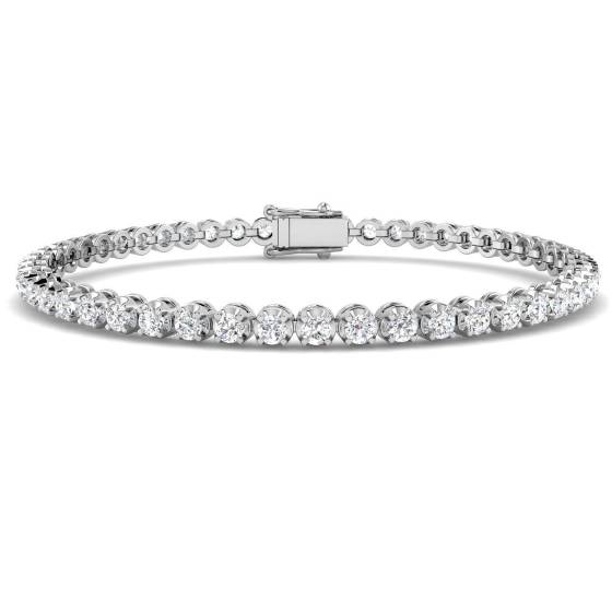 3.05ct I1/G Round cut Diamonds Tennis Bracelet in 9k White Gold