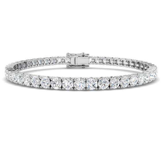 8.48ct VS/F Round cut Lab Grown Diamond Tennis Bracelet in 9k White Gold