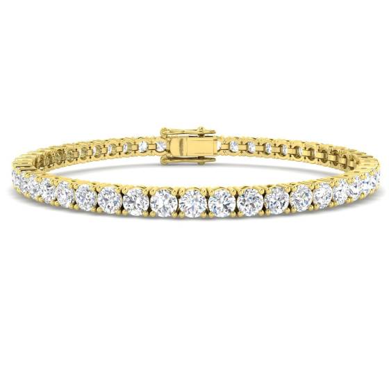 8.48ct VS/F Round cut Labgrown Diamonds Tennis Bracelet in 9k Yellow Gold