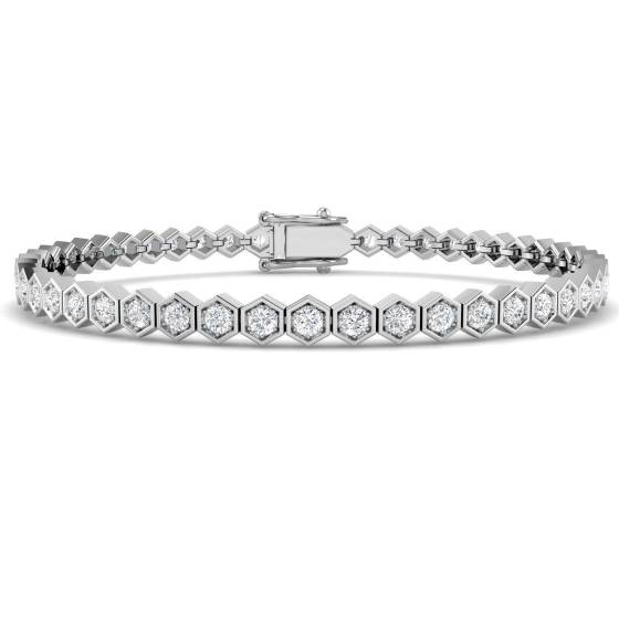 2.50ct SI2/G Round cut Diamonds Tennis Bracelet in 18k White Gold