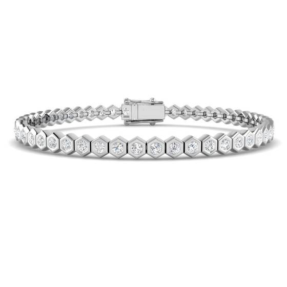 2.94ct SI2/G Round cut Diamonds Tennis Bracelet in 18k White Gold