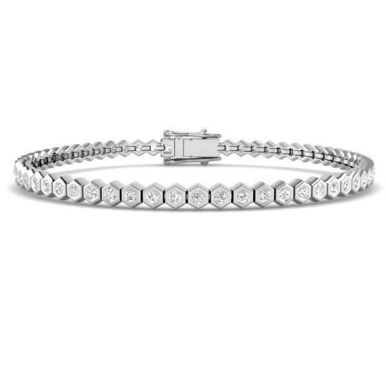 1.52ct SI2/G Round cut Diamonds Tennis Bracelet in 18k White Gold