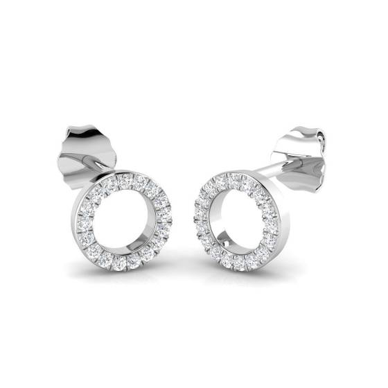 0.12ct SI2/G Round cut Diamond Cluster Earrings in 9k White Gold