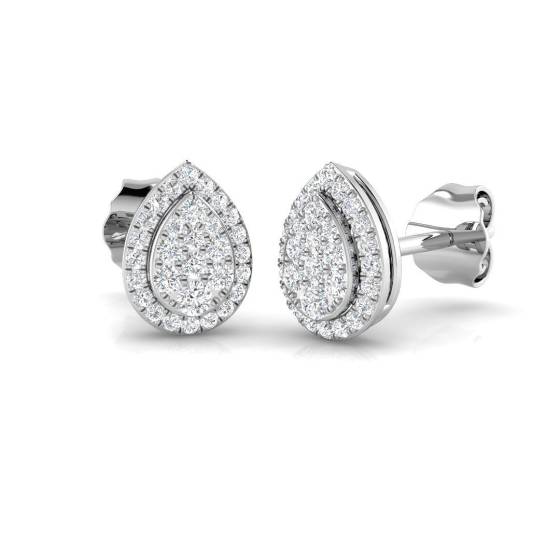 0.23ct SI2/G Round cut Diamond Cluster Earrings in 9k White Gold