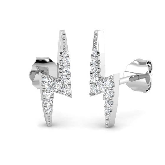 0.09ct SI2/G Round cut Diamond Cluster Earrings in 9k White Gold