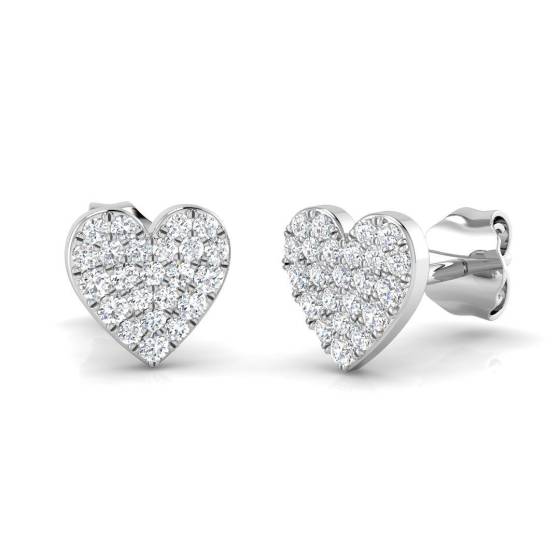 0.20ct SI2/G Round cut Diamond Cluster Earrings in 9k White Gold