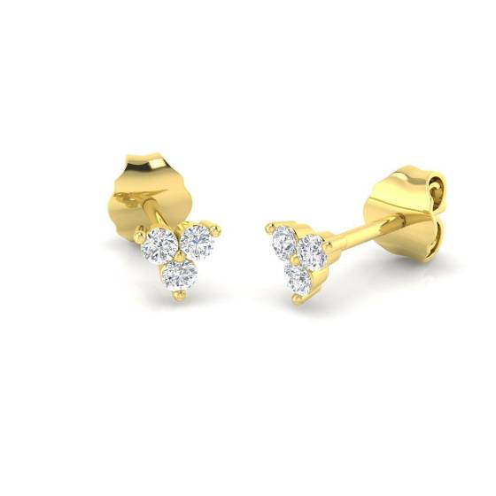 0.11ct SI2/G Round cut Diamond Drop Earrings in 9k Yellow Gold