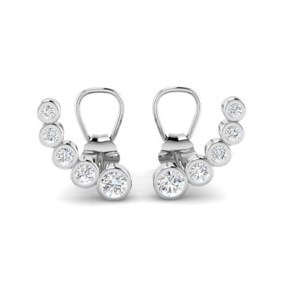 0.30ct SI2/G Round cut Diamond Cluster Earrings in 9k White Gold