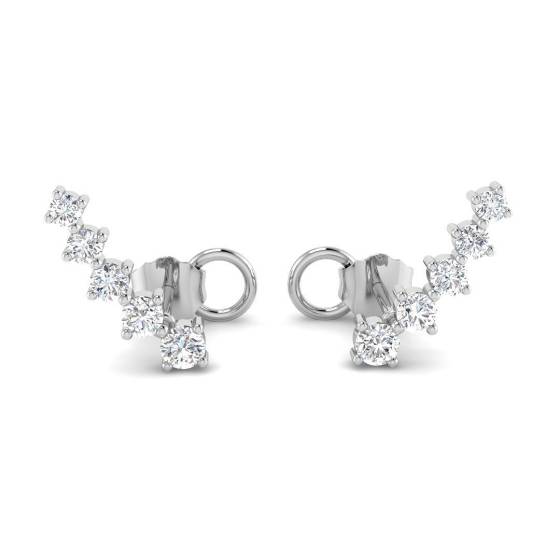 0.36ct SI2/G Round cut Diamond Cluster Earrings in 9k White Gold