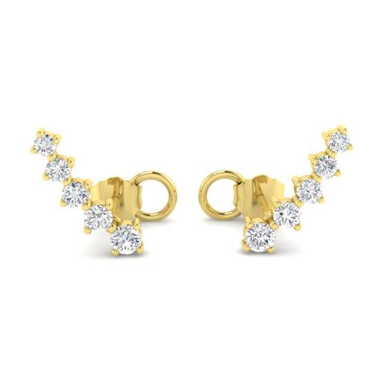 0.36ct SI2/G Round cut Diamond Cluster Earrings in 9k Yellow Gold