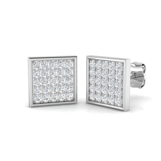 0.50ct SI2/G Round cut Diamond Cluster Earrings in 9k White Gold