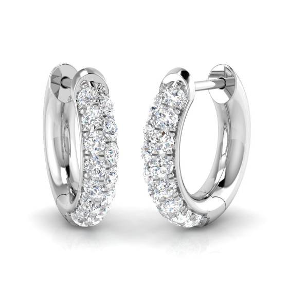 0.40ct SI2/G Round cut Diamond Hoop Earrings in 9k White Gold