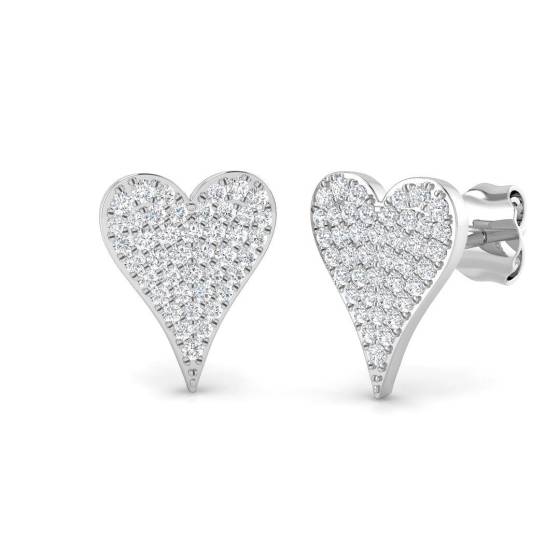 0.26ct SI2/G Round cut Diamond Cluster Earrings in 9k White Gold