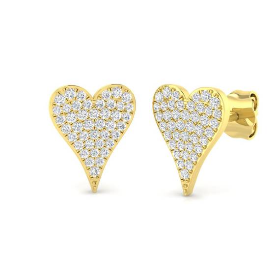 0.26ct SI2/G Round cut Diamond Cluster Earrings in 9k Yellow Gold