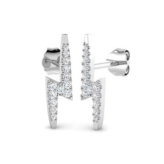 0.17ct SI2/G Round cut Diamond Cluster Earrings in 9k White Gold