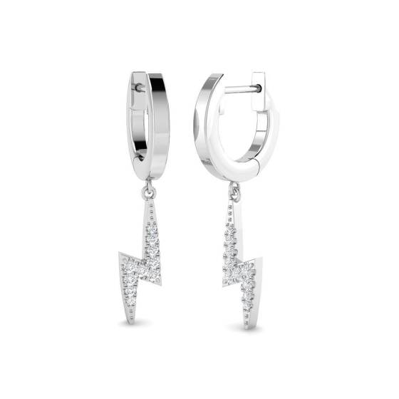 0.10ct SI2/G Round cut Diamond Drop Earrings in 9k White Gold