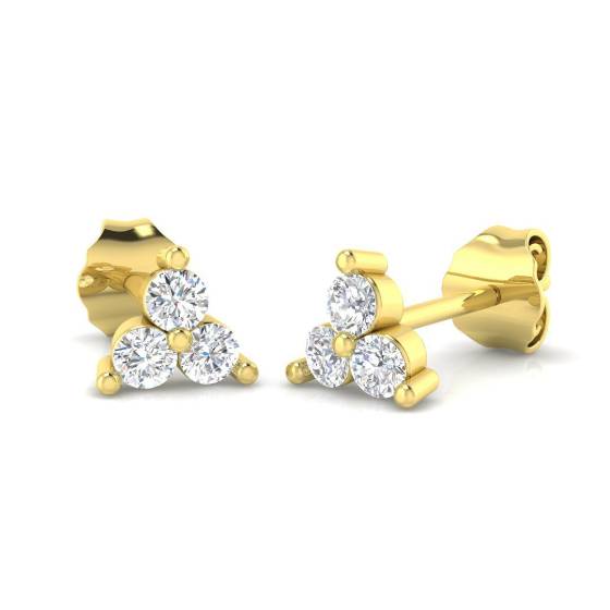 0.28ct SI2/G Round cut Diamond Drop Earrings in 9k Yellow Gold