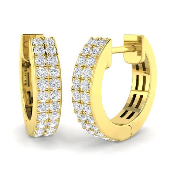 0.35ct SI2/G Round cut Diamond Hoop Earrings in 18k Yellow Gold