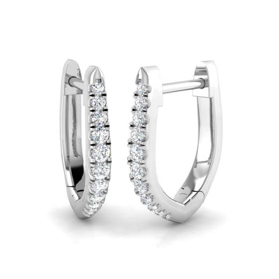 0.12ct SI2/G Round cut Diamond Hoop Earrings in 9k White Gold