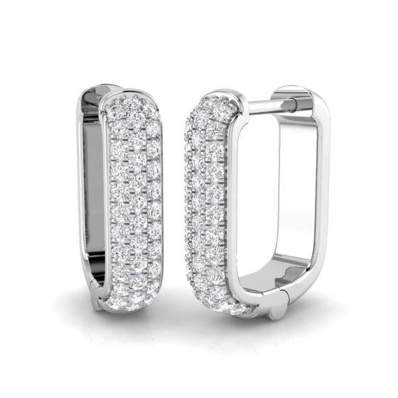 0.29ct SI2/G Round cut Diamond Hoop Earrings in 18k White Gold