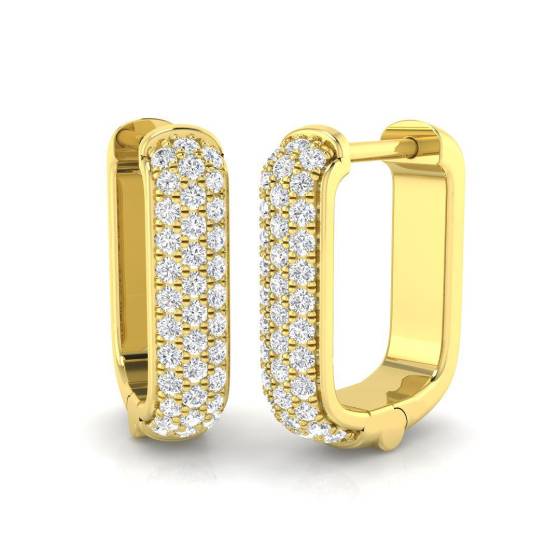 0.29ct SI2/G Round cut Diamond Hoop Earrings in 9k Yellow Gold