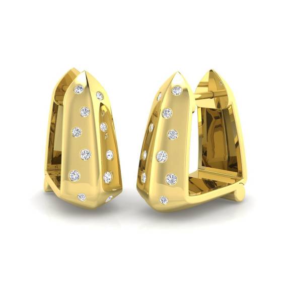 0.20ct SI2/G Round cut Diamond Hoop Earrings in 9k Yellow Gold