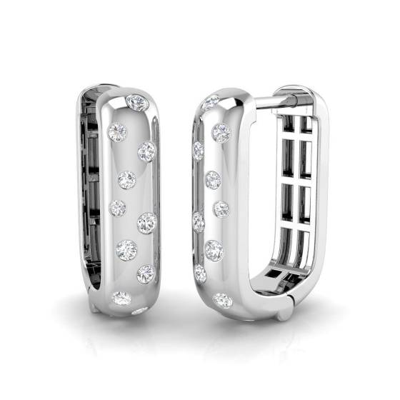 0.25ct SI2/G Round cut Diamond Hoop Earrings in 18k White Gold