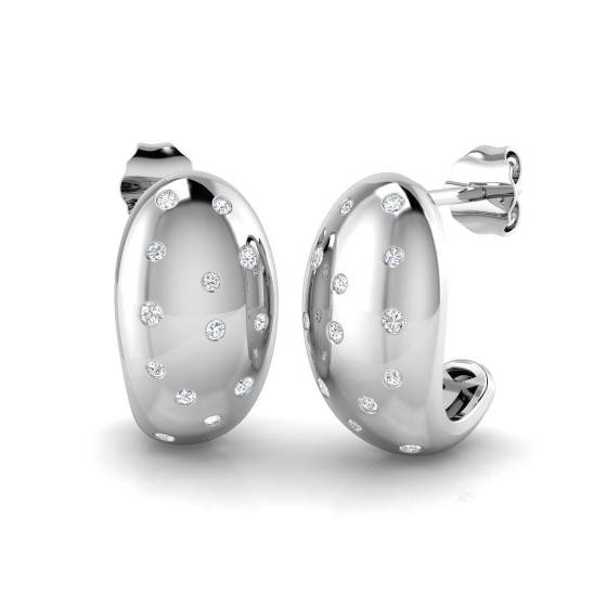 0.25ct SI2/G Round cut Diamond Cluster Earrings in 18k White Gold