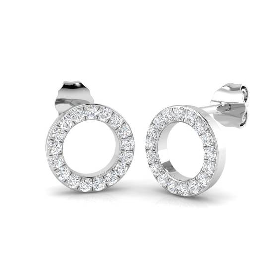 0.30ct SI2/G Round cut Diamond Cluster Earrings in 9k White Gold