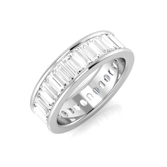 2.32ct SI1/G Round cut Diamond Full Eternity Ring in 18k White Gold