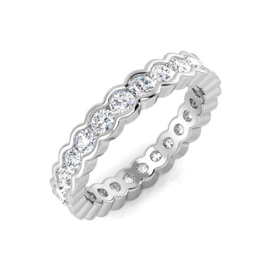 1.39ct SI1/G Round cut Diamond Full Eternity Ring in Platinum