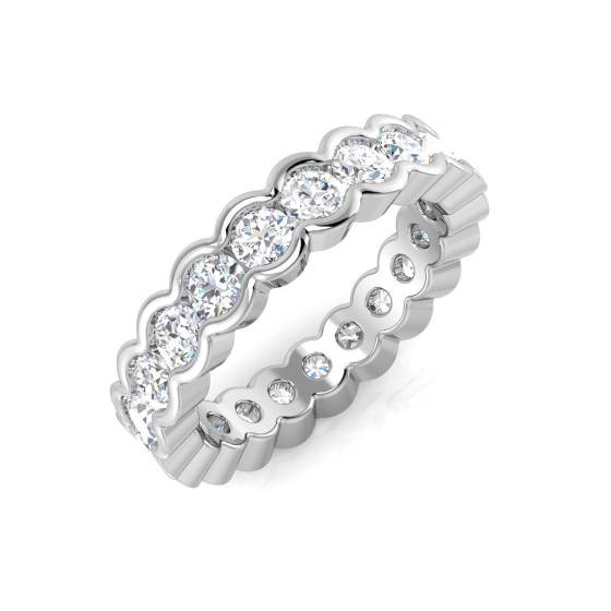 2.11ct SI1/G Round cut Diamond Full Eternity Ring in 18k White Gold