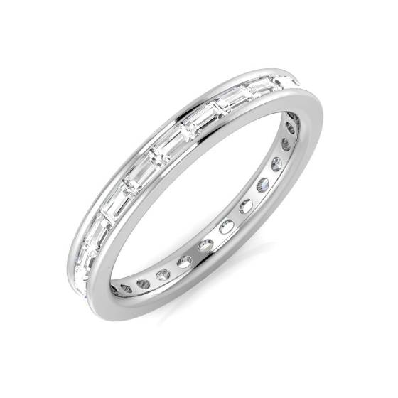 1.20ct SI1/G Round cut Diamond Full Eternity Ring in 18k White Gold