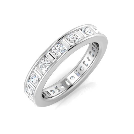 2.00ct SI1/G Round cut Diamond Full Eternity Ring in 18k White Gold