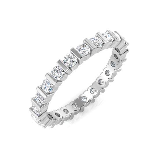 1.02ct SI1/G Round cut Diamond Full Eternity Ring in Platinum