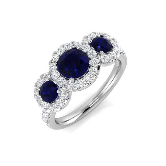 1.84ct SI2/G Round cut Tanzanite Gemstone Ring in Platinum