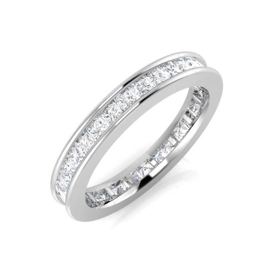 1.50ct SI1/G Princess cut Diamond Full Eternity Ring in Platinum