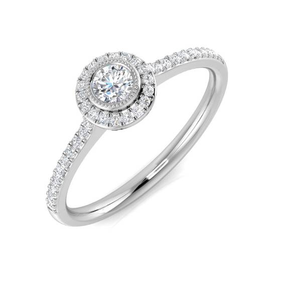 0.25ct SI2/G Round cut Diamond Engagement Ring in 18k White Gold