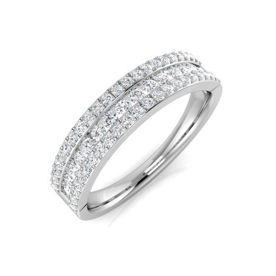 0.52ct SI2/G Round cut Diamond Half Eternity Ring in 18k White Gold