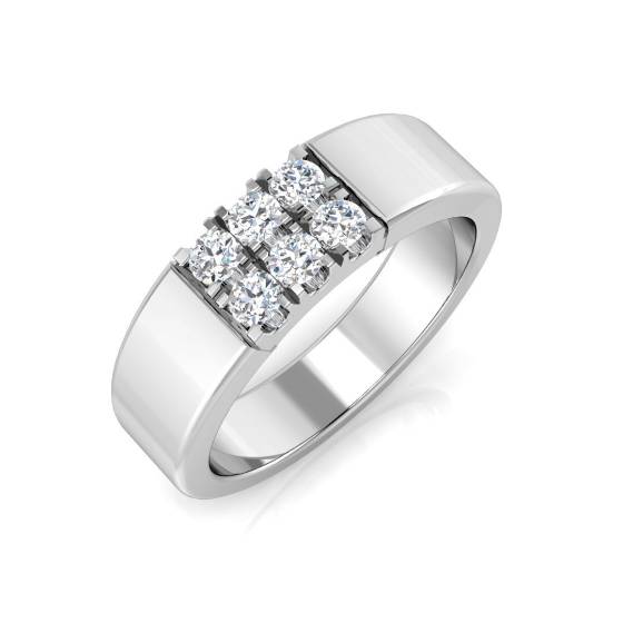 0.31ct SI1/G Round cut 7 Stone Diamond Ring in 18k White Gold