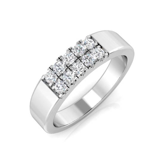 0.29ct SI1/G Round cut 7 Stone Diamond Ring in 18k White Gold