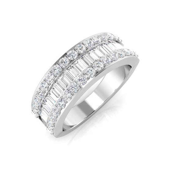 1.15ct SI2/G Round cut Diamond Designer Ring in 18k White Gold