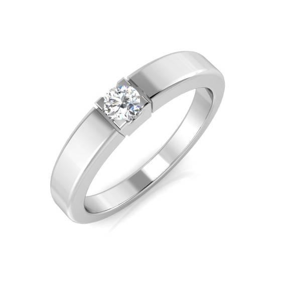 0.17ct SI1/G Round cut Solitaire Engagement Ring in 18k White Gold