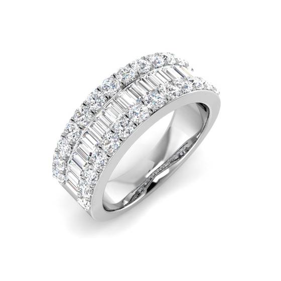 1.60ct SI2/G Round cut Diamond Designer Ring in 18k White Gold