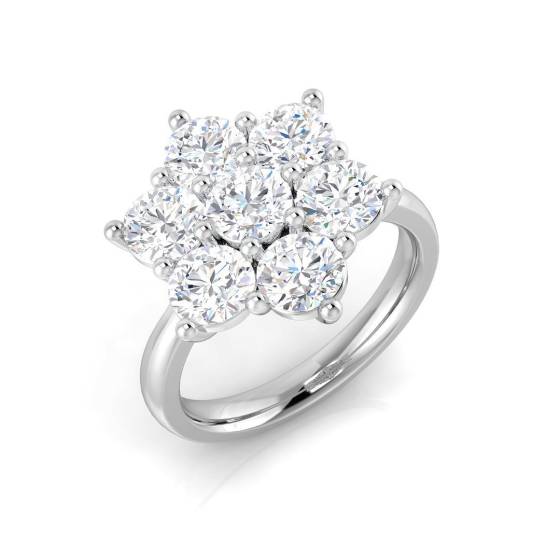 2.89ct SI2/G Round cut Diamond 7 Stone Ring in Platinum