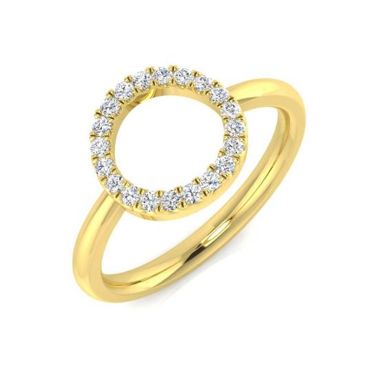 0.12ct SI2/G Round cut Diamond Cluster Ring in 9k Yellow Gold