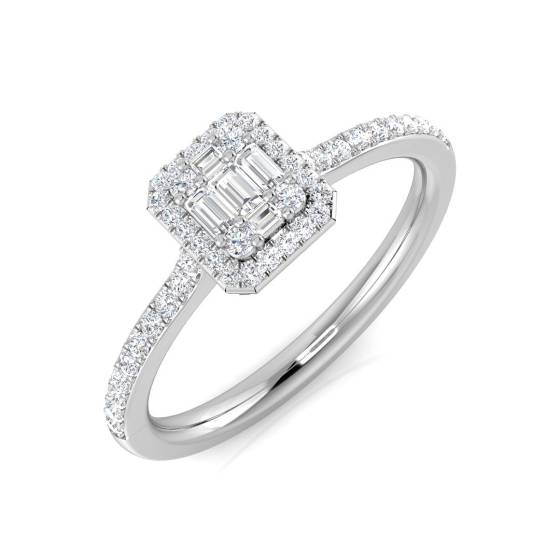 0.25ct SI2/G Round cut Diamond Designer Ring in 18k White Gold