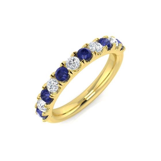 0.77ct SI2/G Round cut Tanzanite Gemstone Ring in 18k Yellow Gold