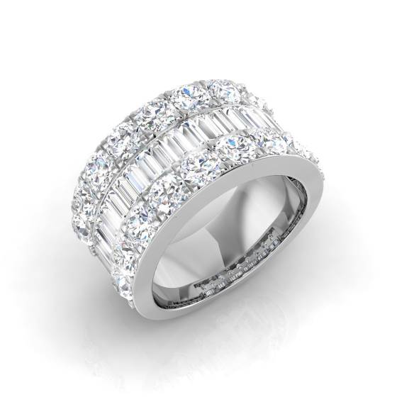 4.00ct SI2/G Round cut Diamond Designer Ring in 18k White Gold